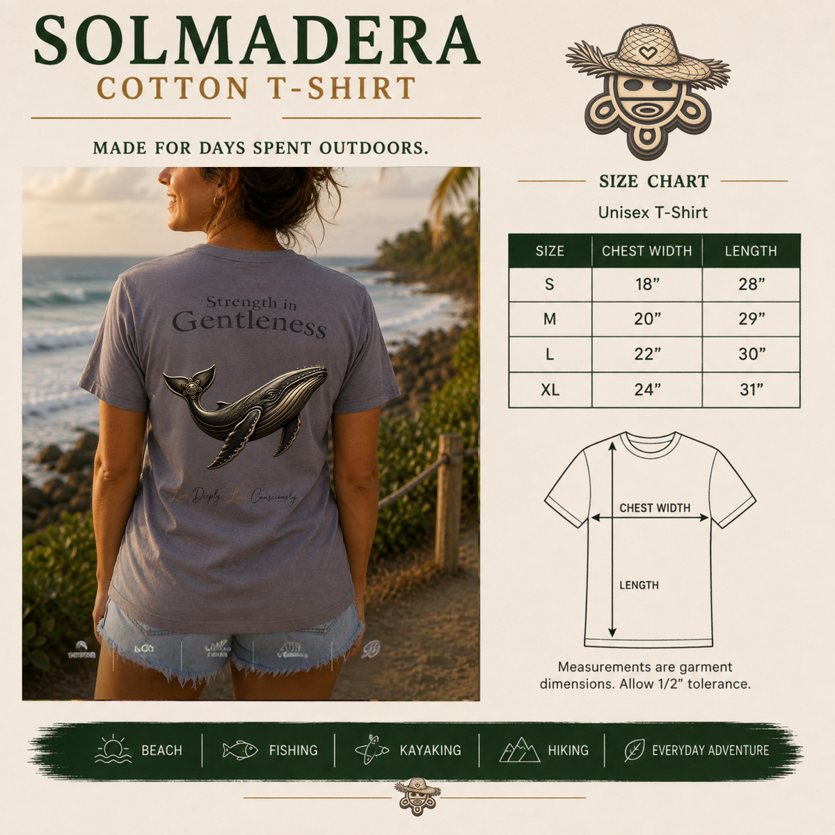 Strength in Gentleness — Whale Cotton T-Shirt