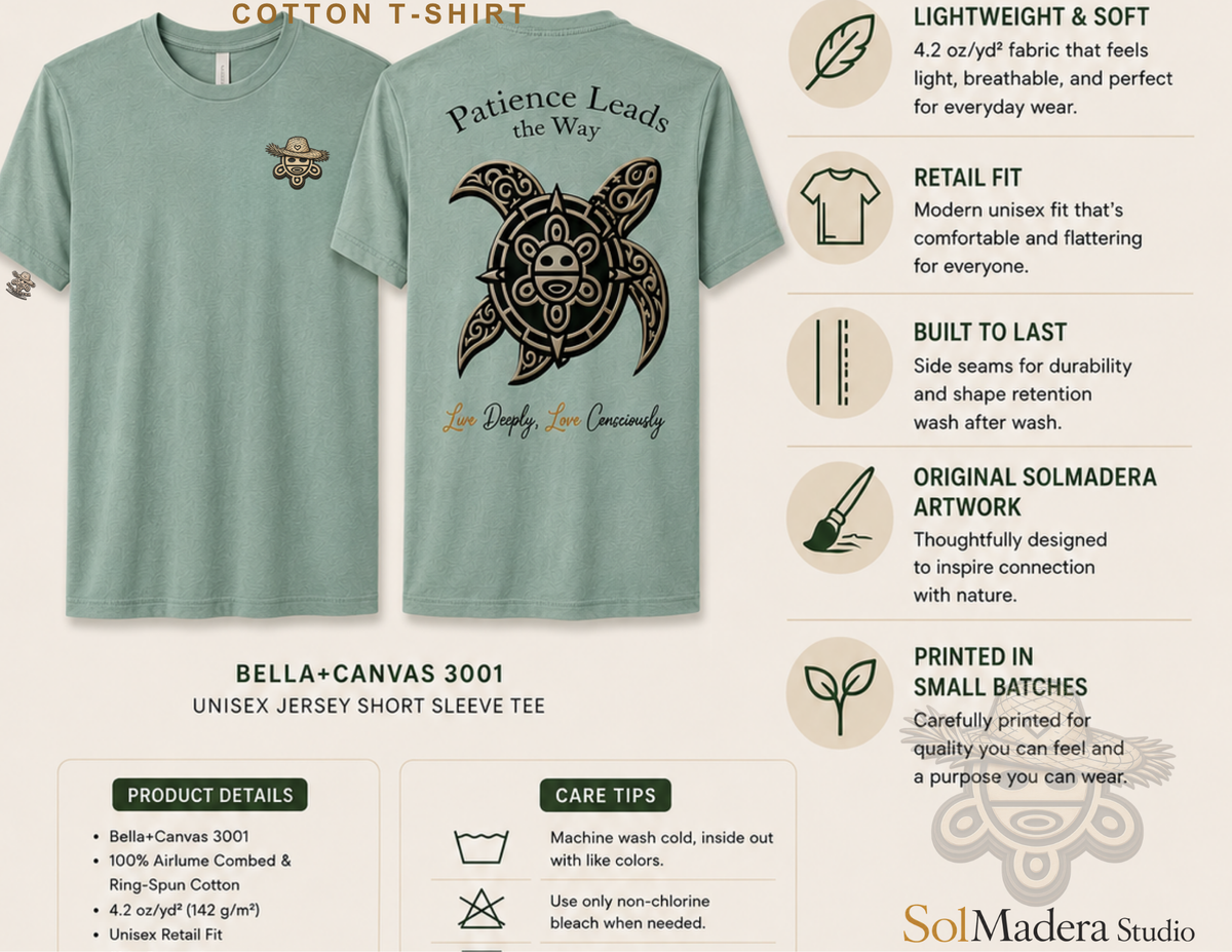 Patience Leads the Way — Sea Turtle Cotton T-Shirt