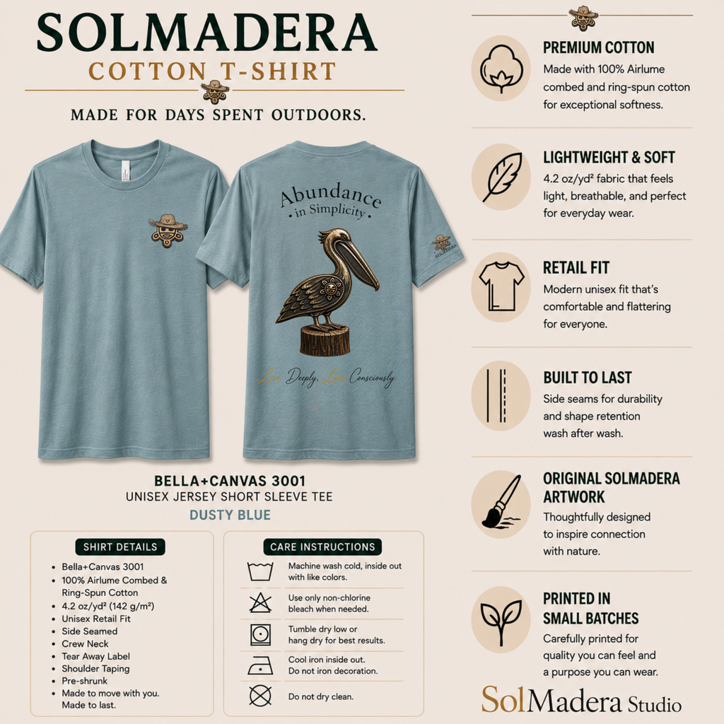Abundance in Simplicity — Pelican Cotton T-Shirt