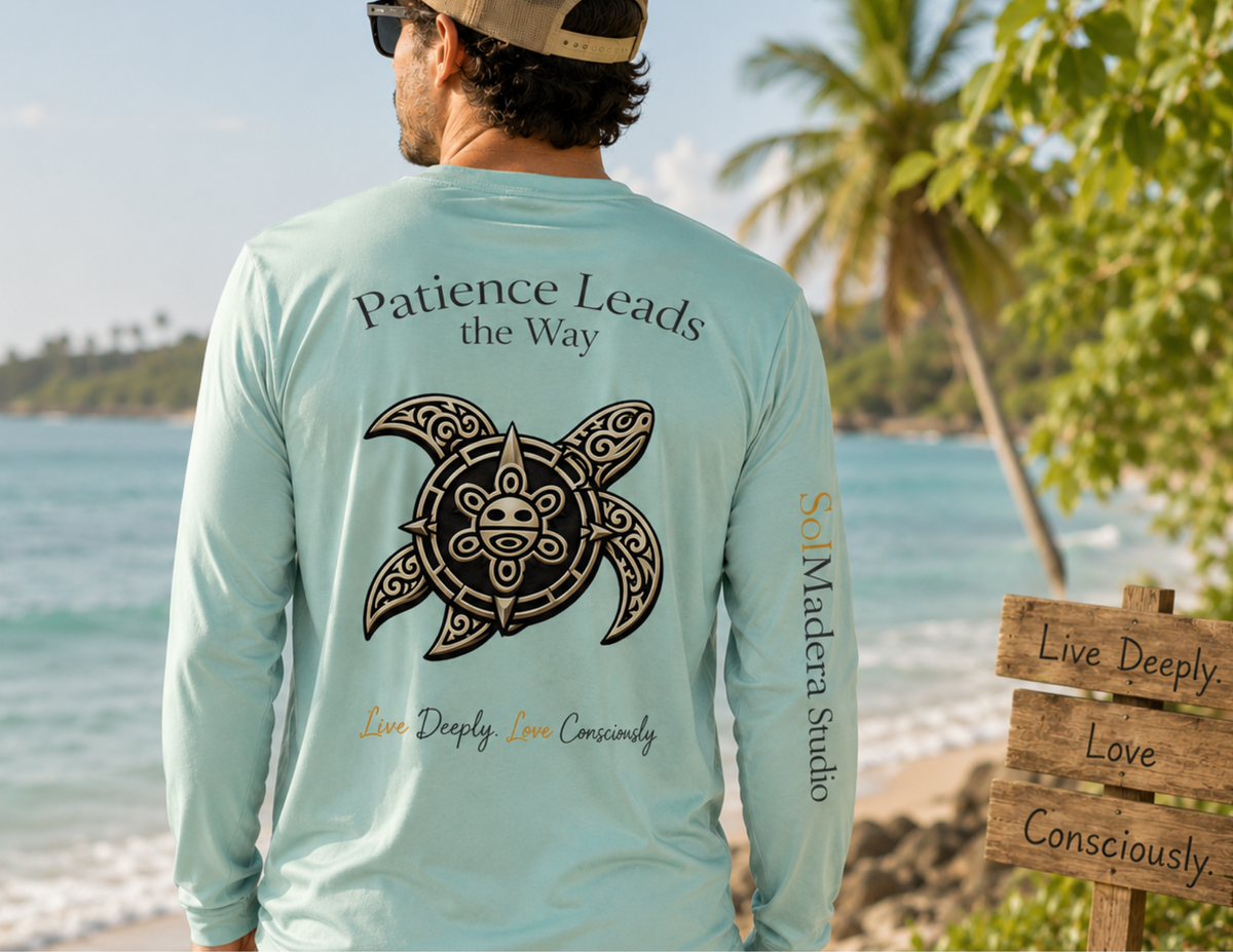 Patience Leads the Way — Sea Turtle Performance Long Sleeve Shirt