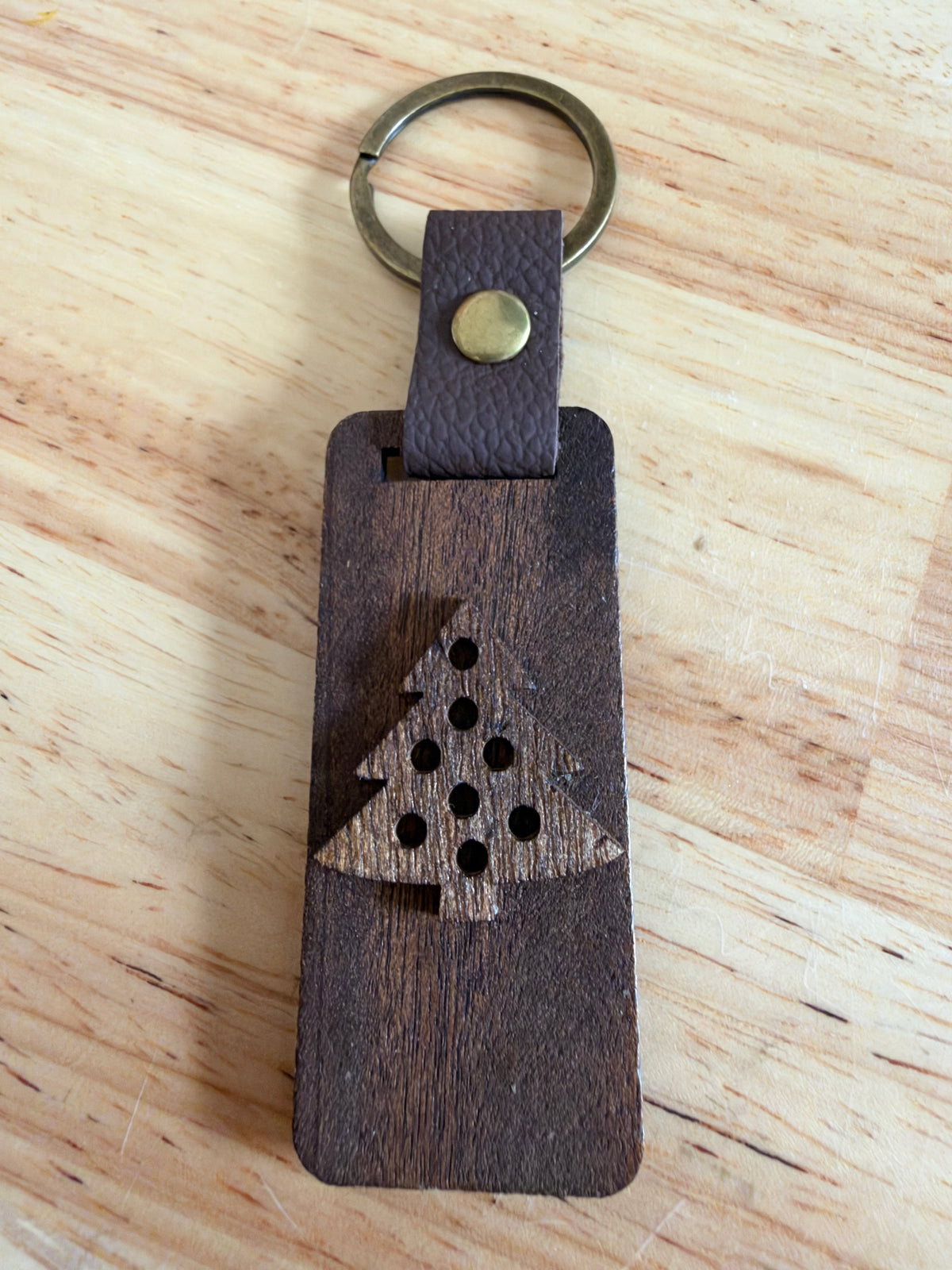 Christmas Tree — Handcrafted Wood Keychain