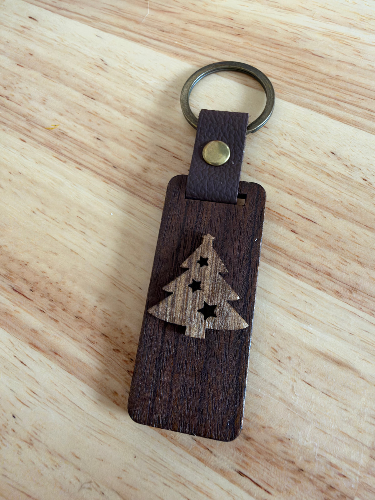 Christmas Tree — Handcrafted Wood Keychain
