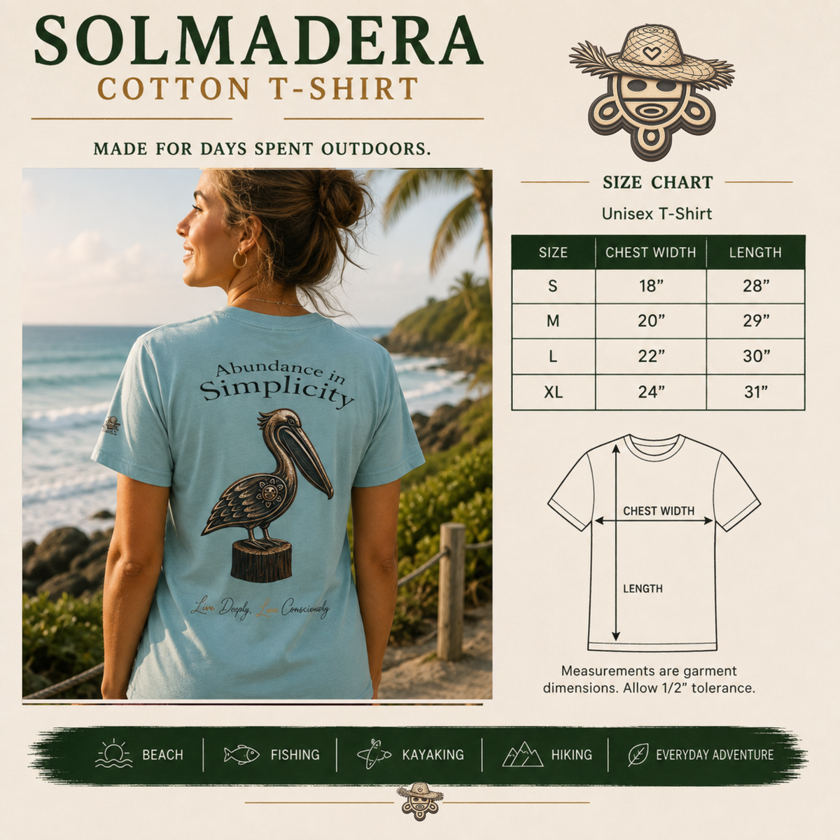 Abundance in Simplicity — Pelican Cotton T-Shirt
