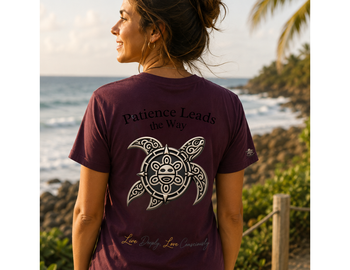 Patience Leads the Way — Sea Turtle Cotton T-Shirt