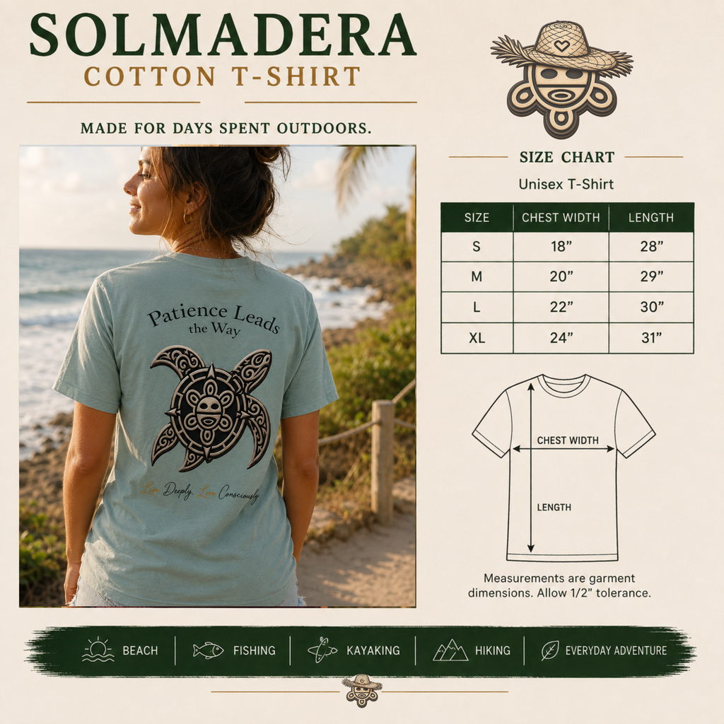 Patience Leads the Way — Sea Turtle Cotton T-Shirt